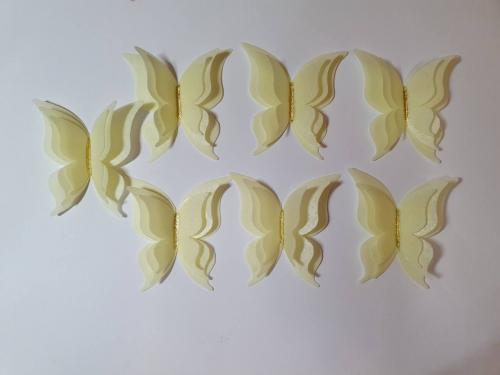 Вафельні метелики фігурні для декору 7 шт жовті